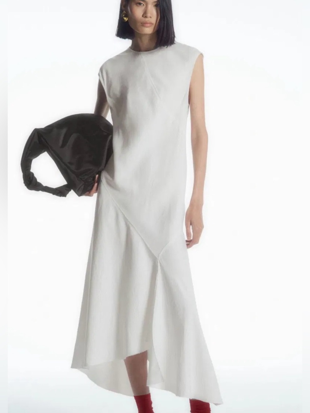 COS draped asymmetrical midi dress - Picture 4 of 4